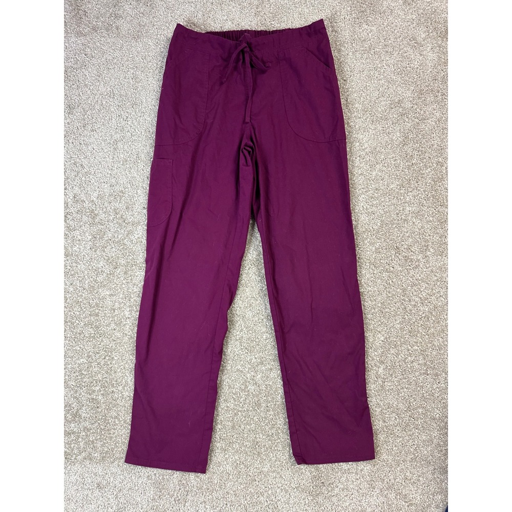 Scrubstar Womens Plum Purple Drawstring Cargo Scrub Pants Size Small S Medical
